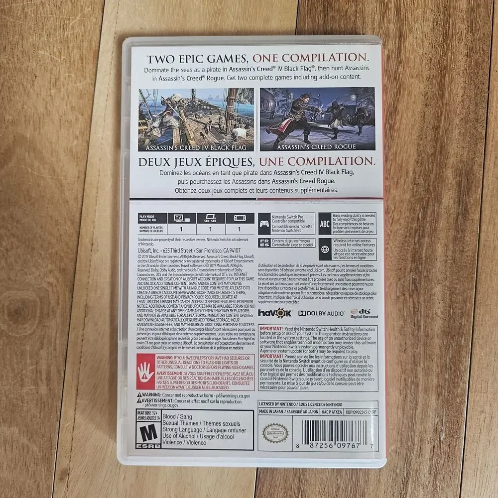 Ubisoft Assassin's Creed: The Rebel Collection Compilation Nintendo Switch Rogue